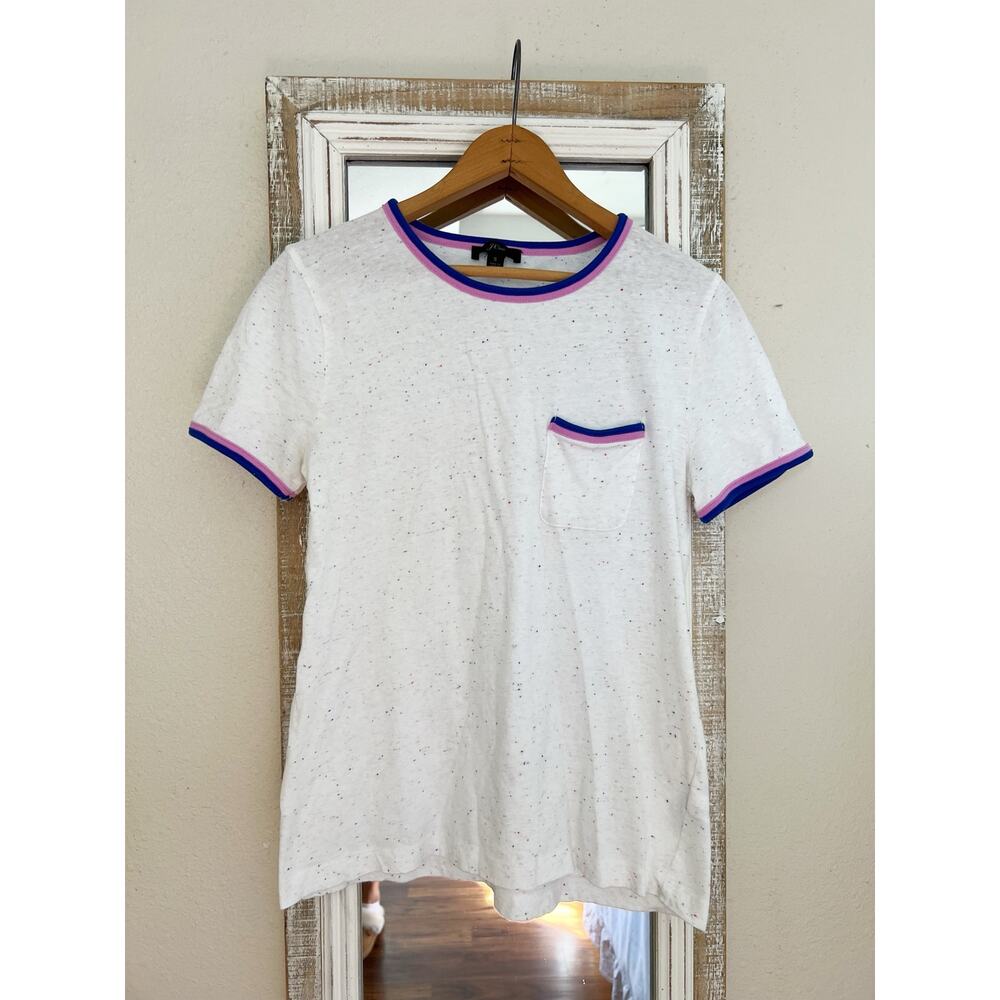 J.CREW Women's Short Sleeve Slub Cotton Ringer Soft T-Shirt Small